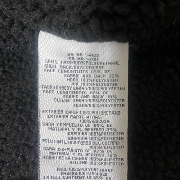 Levi's Black Leather Jacket with Gray Hood - Picture 6 of 6